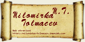 Milomirka Tolmačev vizit kartica